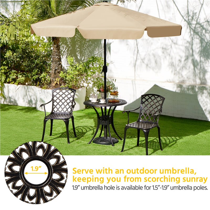 SOBERINE Round Cast Aluminum Patio Bistro Table