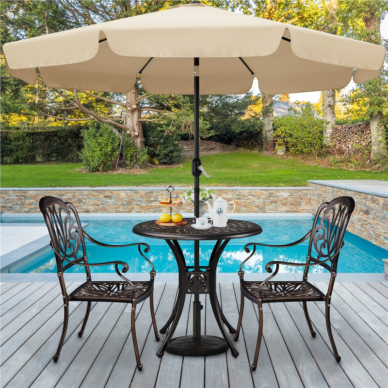 SOBERINE Round Cast Aluminum Patio Bistro Table