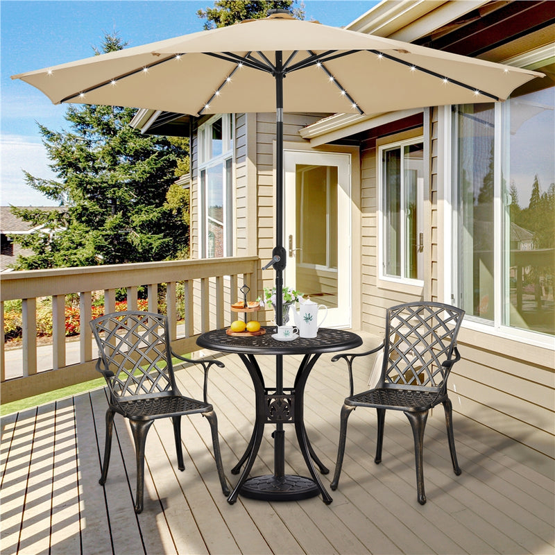 SOBERINE Round Cast Aluminum Patio Bistro Table