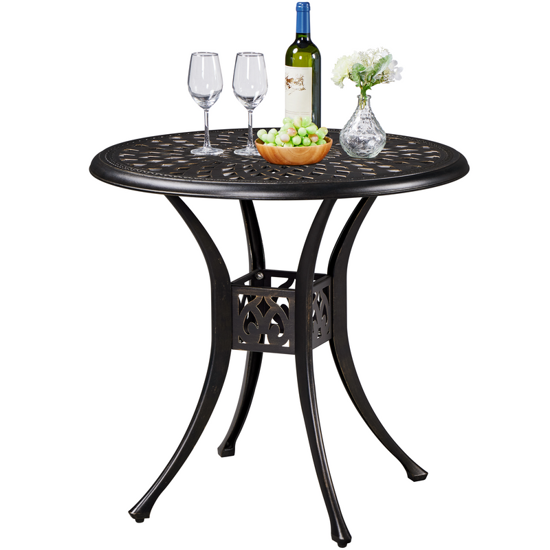 Yaheetech 31in Round Cast Aluminum Patio Bistro Table