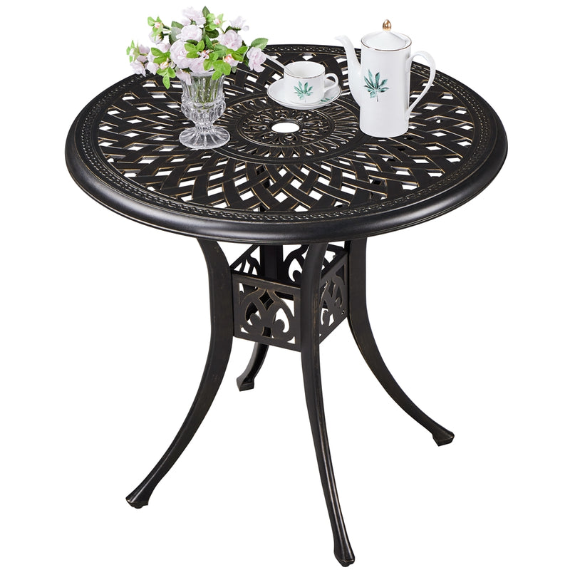 SOBERINE Round Cast Aluminum Patio Bistro Table