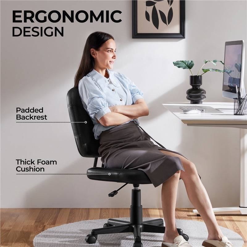 Yaheetech Armless Mid-Back Office Chair