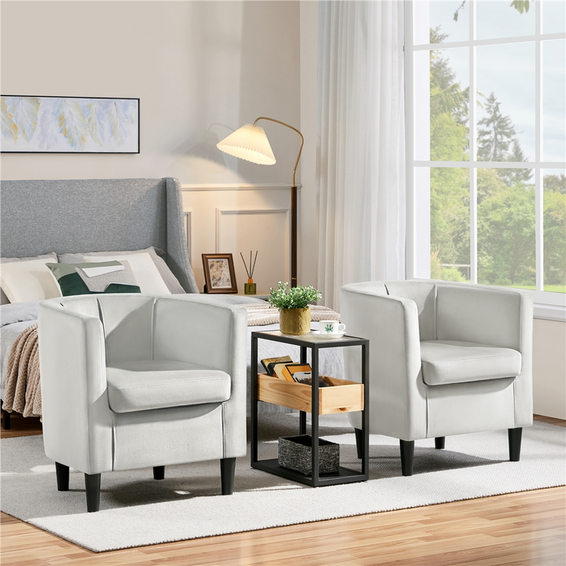 Set of 2 Barrel-Shaped Chair Accent