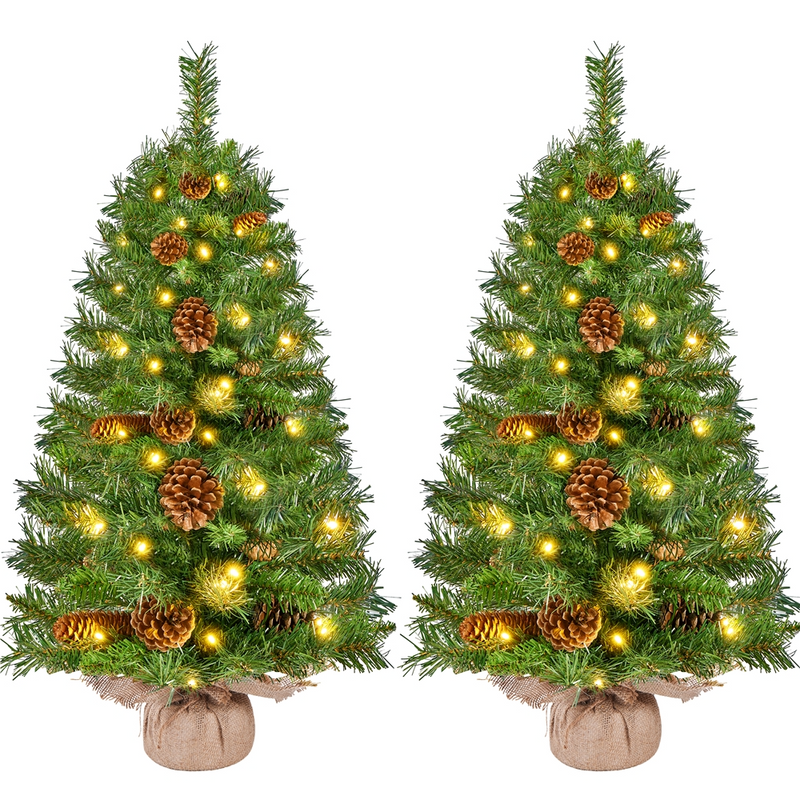 Yaheetech 2/3FT Pre-Lit Tabletop with LED Lights Mini Christmas Trees