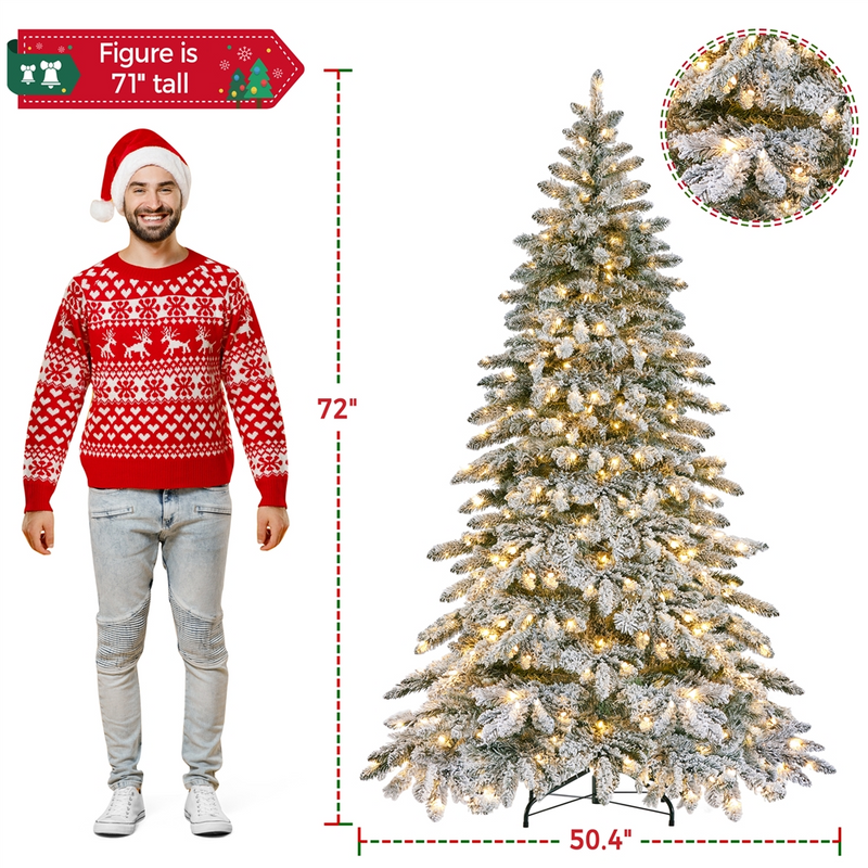 Prelit Slim Fir Christmas Tree with Warm LED Lights