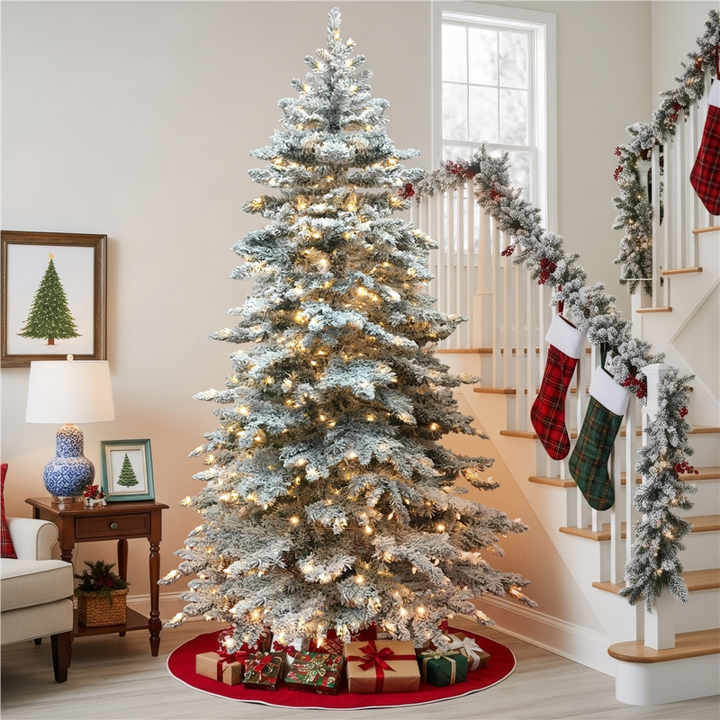 Prelit Slim Fir Christmas Tree with Warm LED Lights
