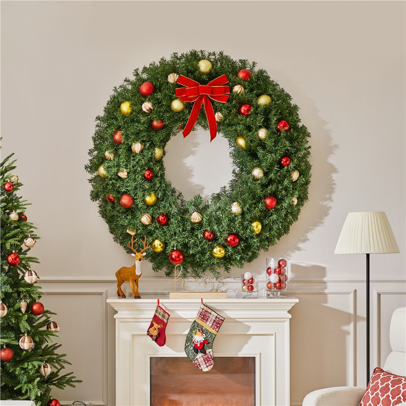 Yaheetech 60in  Pre-lit Artificial Christmas Wreath