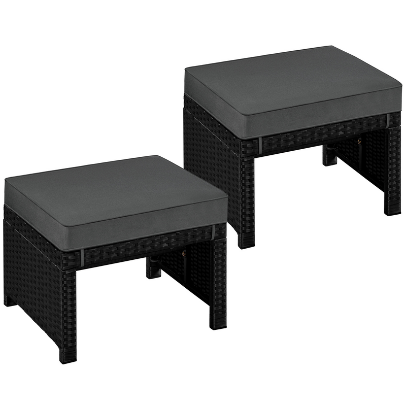 Yaheetech 2pcs Wicker Ottomans