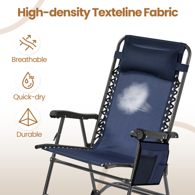 Yaheetech 26in Rocking Chair Outdoor Zero Gravity Folding Chairs
