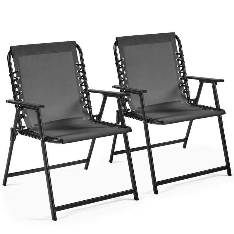Yaheetech Set of 2 Outdoor Texteline Folding Dining Chairs