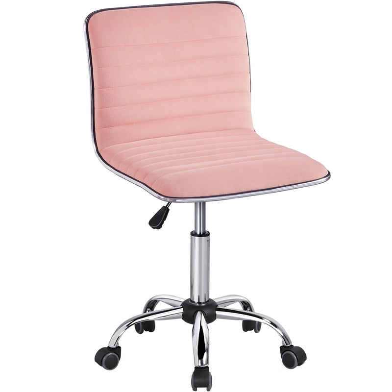 Yaheetech Velvet Low Back Armless Desk Chair