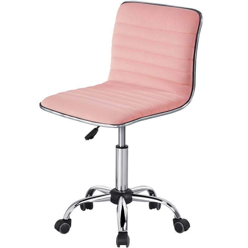 Yaheetech Velvet Low Back Armless Desk Chair