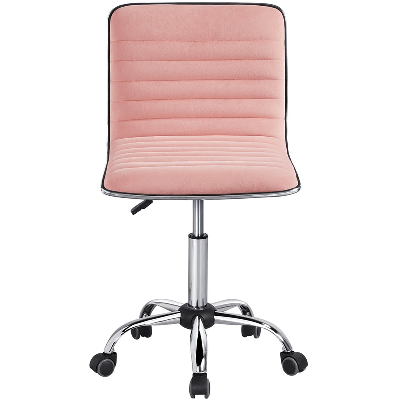 Yaheetech Velvet Low Back Armless Desk Chair