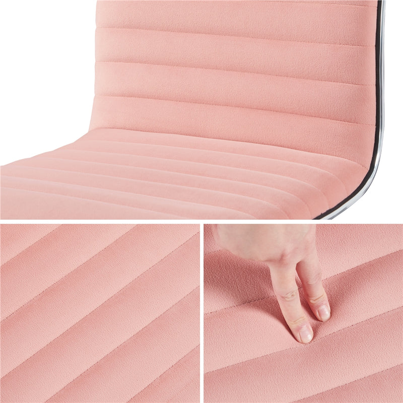Yaheetech Velvet Low Back Armless Desk Chair