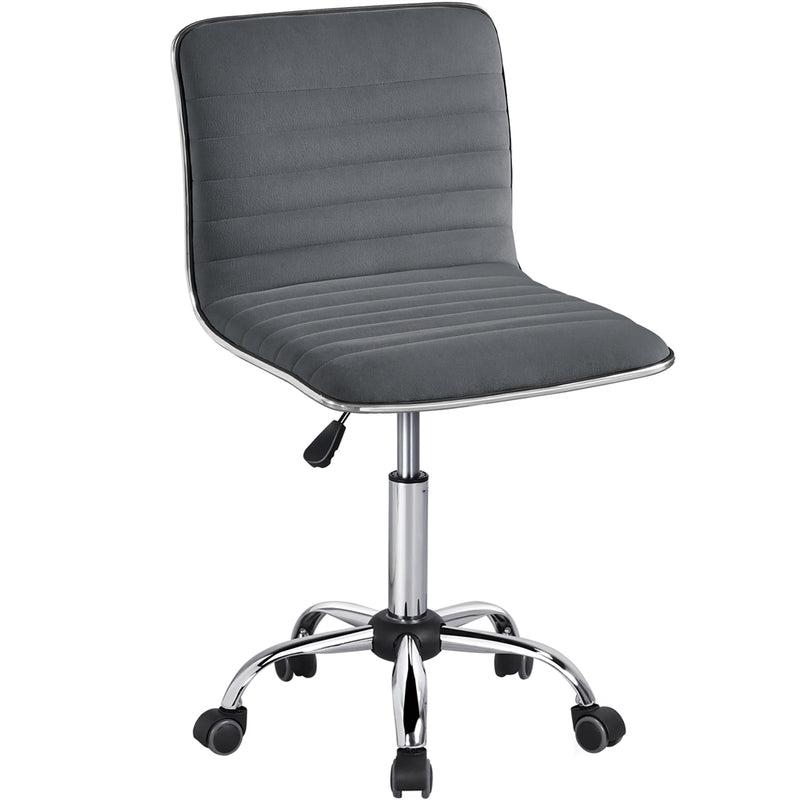Yaheetech Velvet Low Back Armless Desk Chair