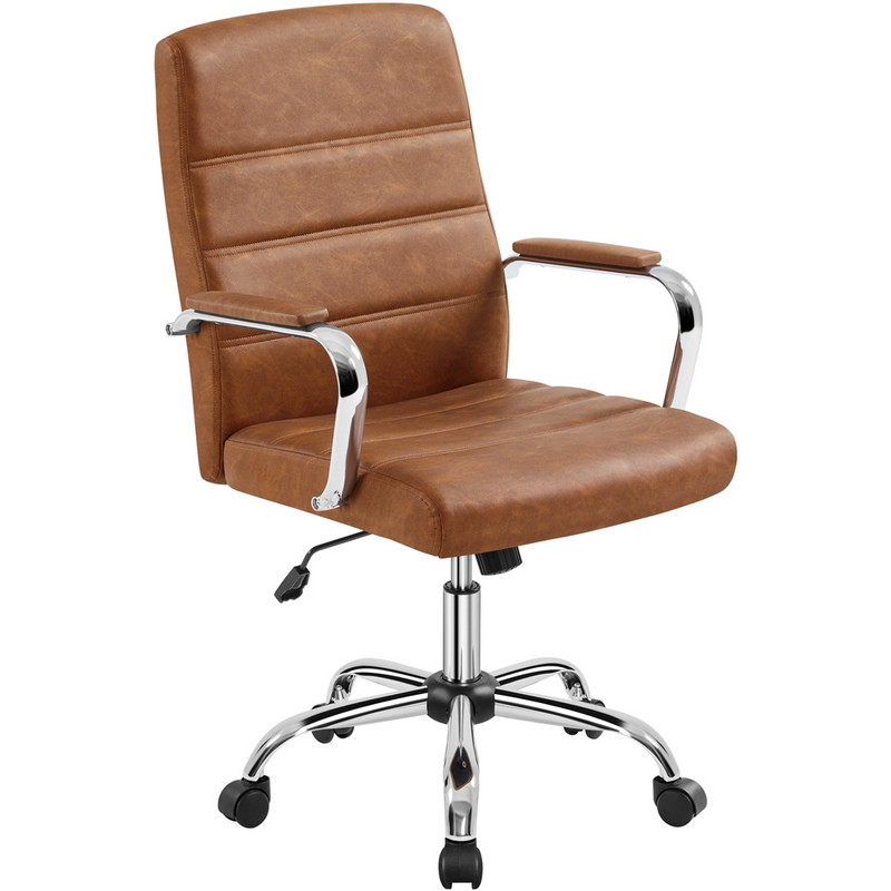Yaheetech 360° Swivel PU Leather Mid-Back Office Chair