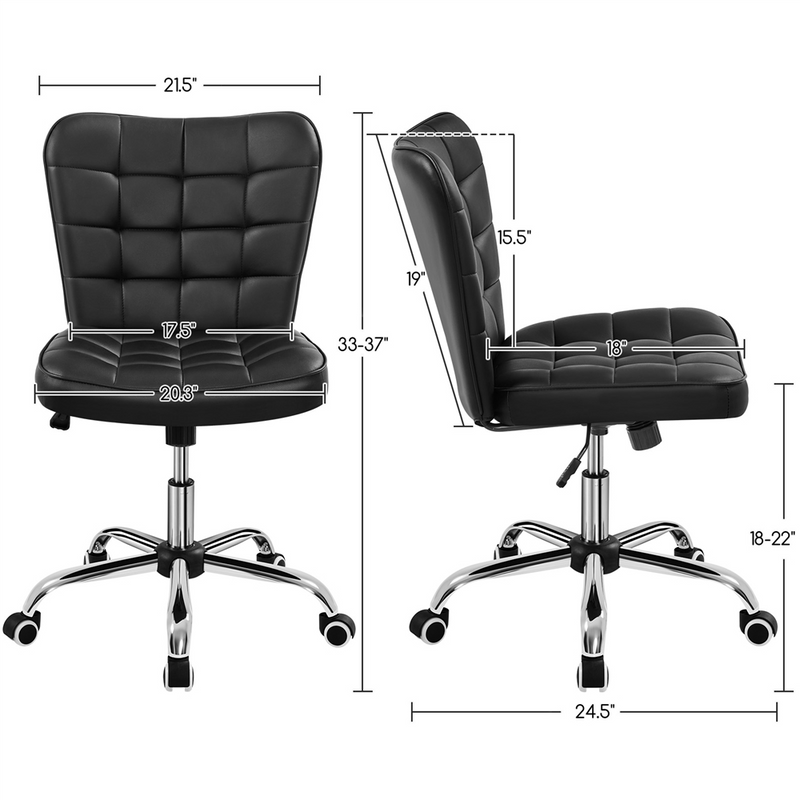 Yaheetech Modern Tufted Armless Desk Chair
