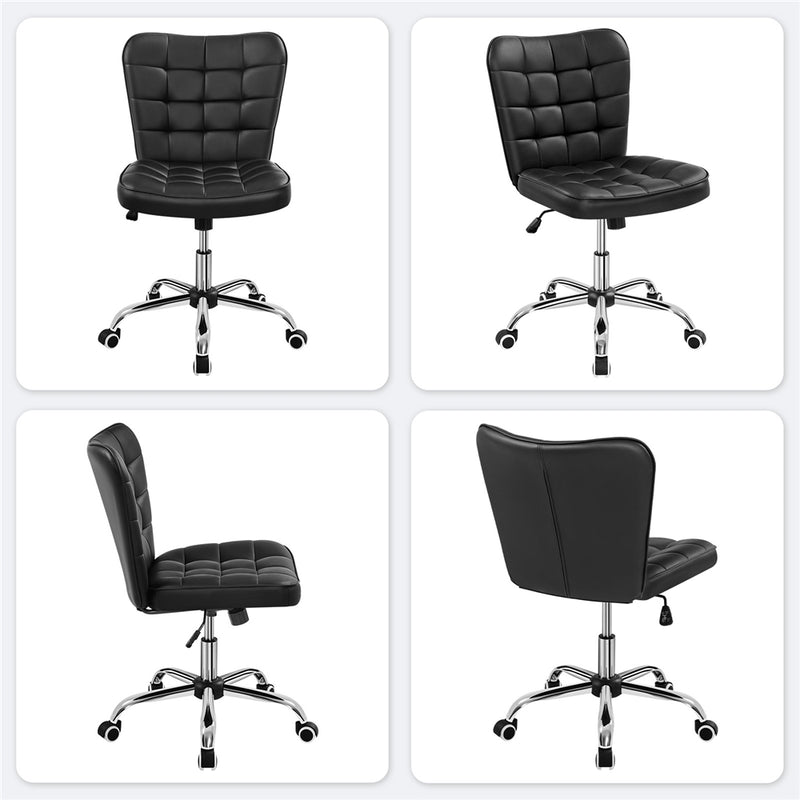 Yaheetech Modern Tufted Armless Desk Chair