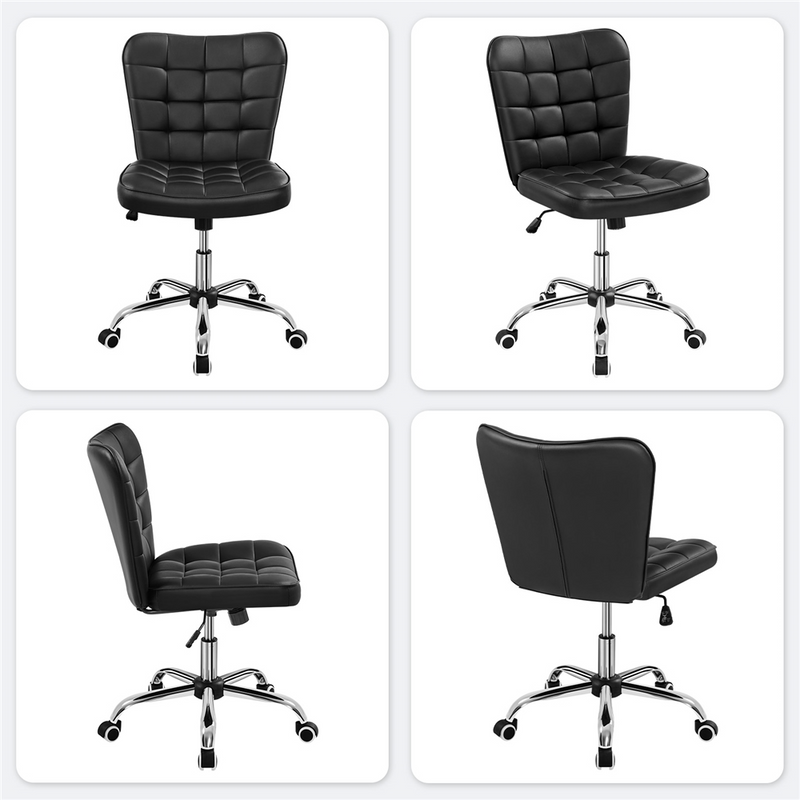 Yaheetech Modern Tufted Armless Desk Chair