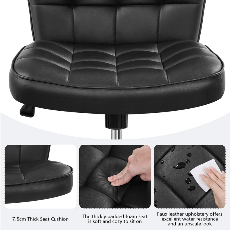 Yaheetech Modern Tufted Armless Desk Chair