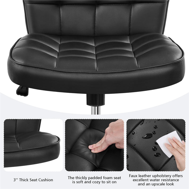 Yaheetech Modern Tufted Armless Desk Chair