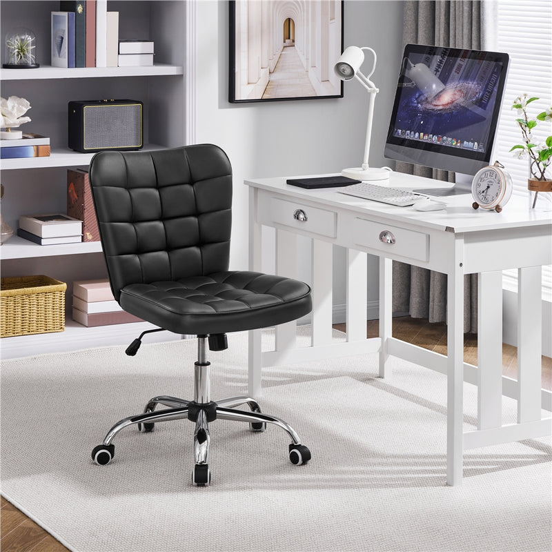 Yaheetech Modern Tufted Armless Desk Chair
