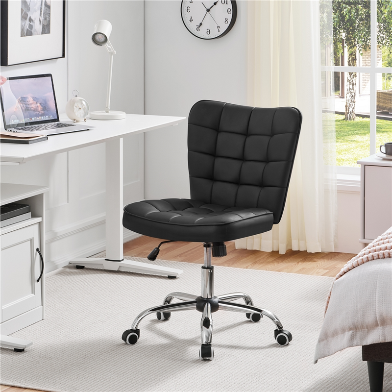Yaheetech Modern Tufted Armless Desk Chair