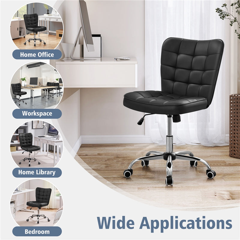 Yaheetech Modern Tufted Armless Desk Chair
