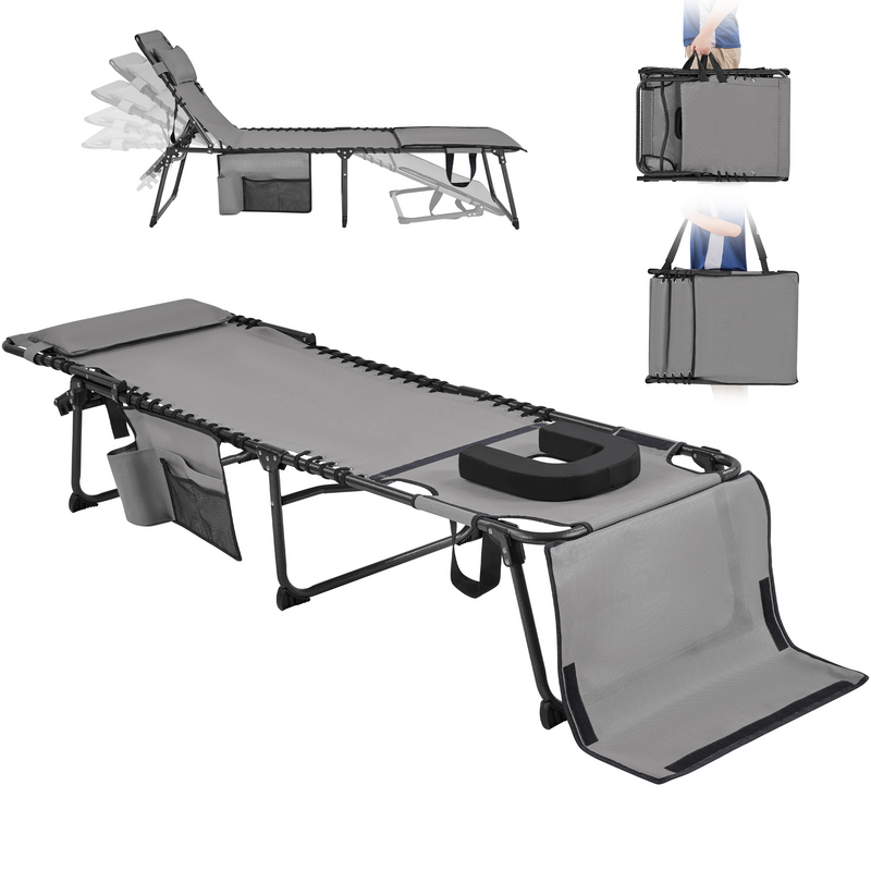 Yaheetech Face Hole Outdoor Folding Tanning Chair