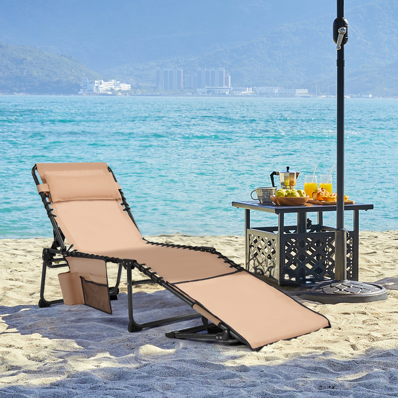 Yaheetech Face Hole Outdoor Folding Tanning Chair
