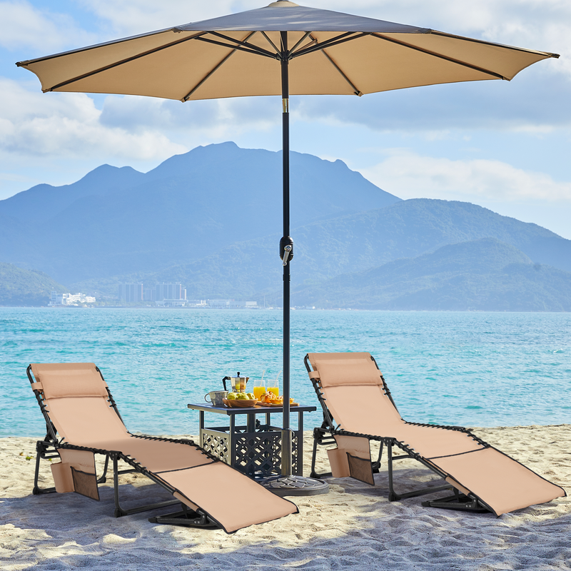 Yaheetech Face Hole Outdoor Folding Tanning Chair