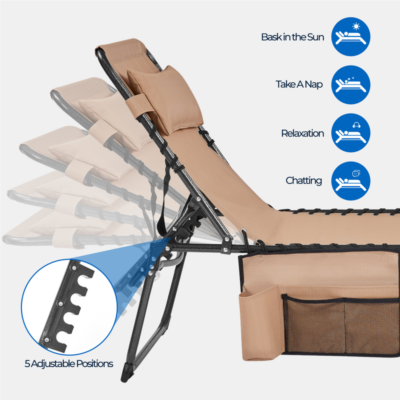 Yaheetech Face Hole Outdoor Folding Tanning Chair