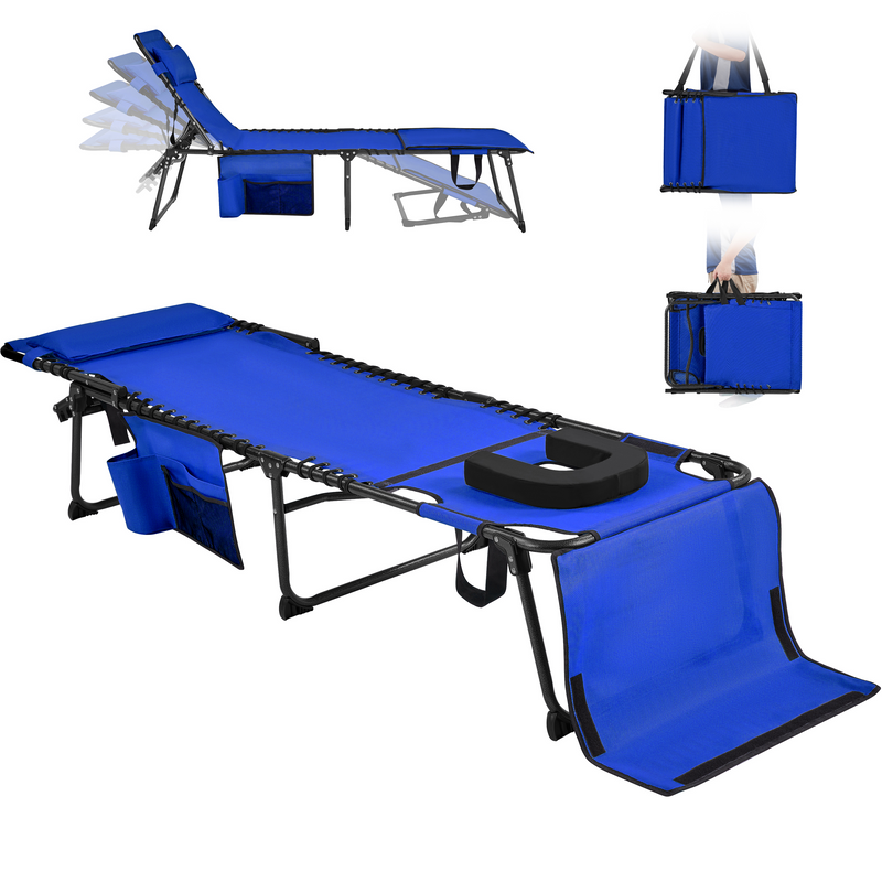 Yaheetech Face Hole Outdoor Folding Tanning Chair