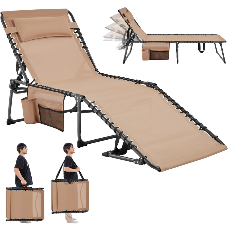 Yaheetech Adjustable Outdoor Folding Tanning Chair