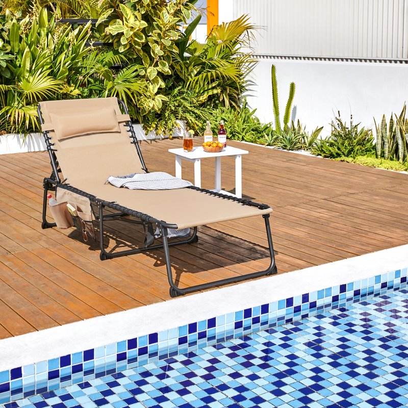 Yaheetech Adjustable Outdoor Folding Tanning Chair
