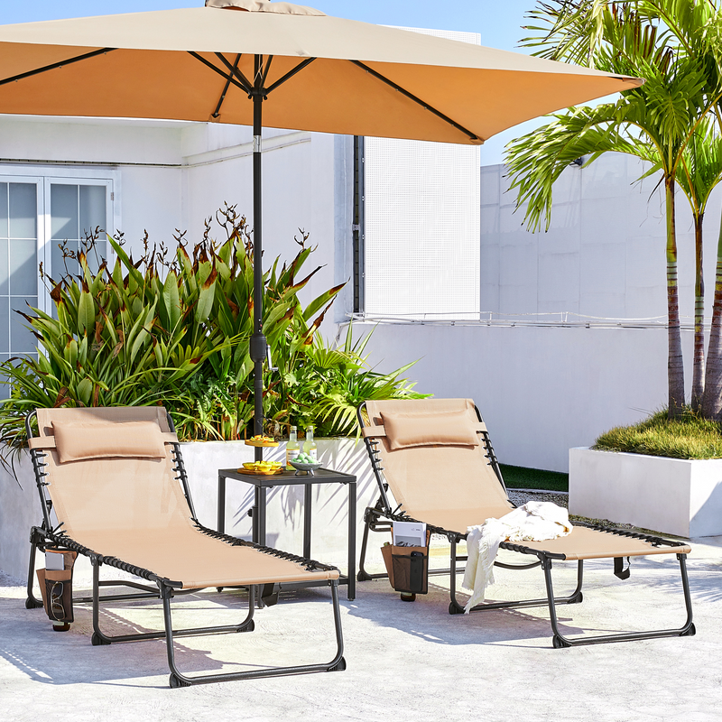 Yaheetech Adjustable Outdoor Folding Tanning Chair