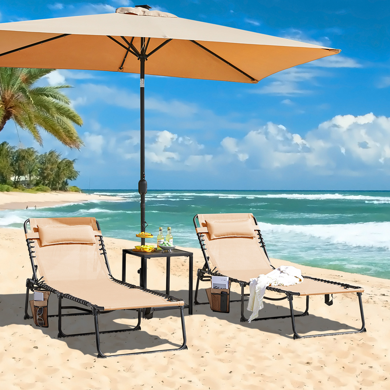 Yaheetech Adjustable Outdoor Folding Tanning Chair