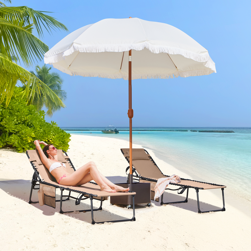 Yaheetech Adjustable Outdoor Folding Tanning Chair