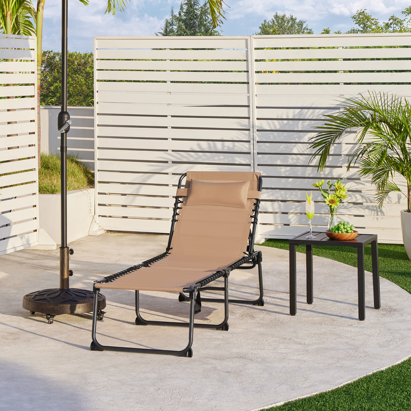 Yaheetech Adjustable Outdoor Folding Tanning Chair
