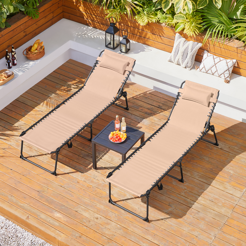 Yaheetech Adjustable Outdoor Folding Tanning Chair