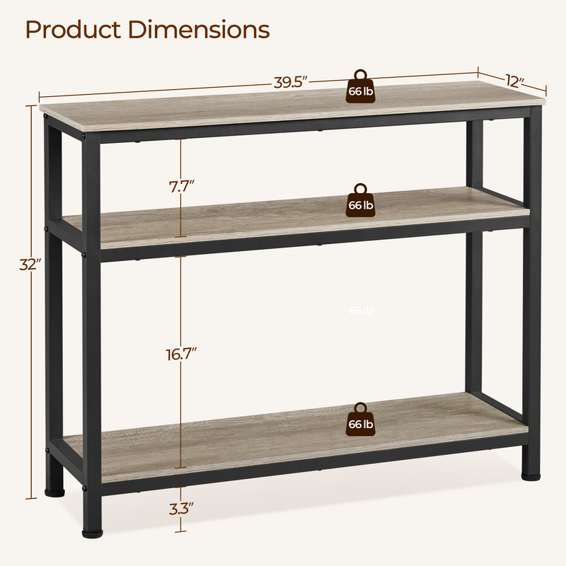 Yaheetech 3-Layer Vintage Console Table