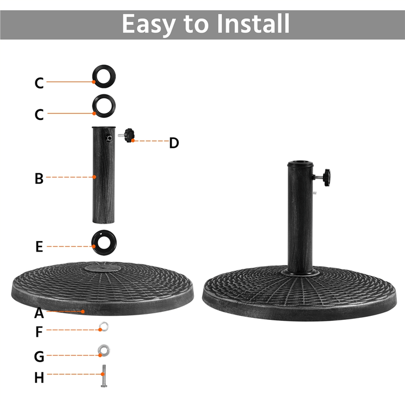 Yaheetech Outdoor Patio Market Heavy-Duty Umbrella Base