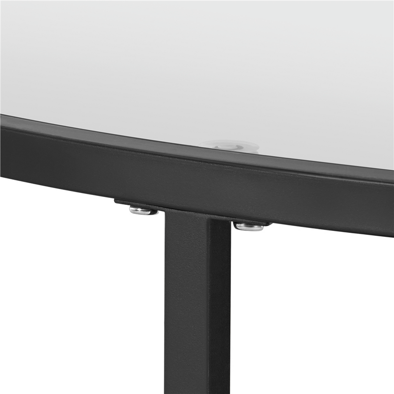 Yaheetech Round Glass Coffee Table