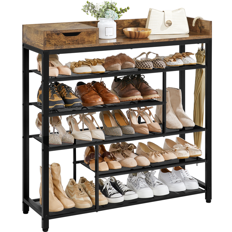 Yaheetech Modern Industrial 6-Layer Shoe Rack
