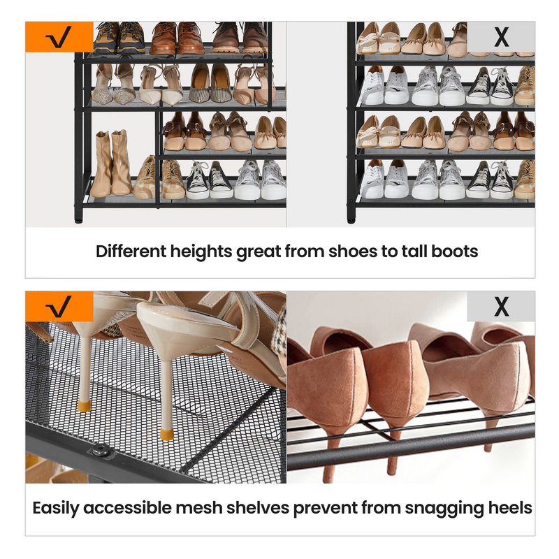 Yaheetech Modern Industrial 6-Layer Shoe Rack