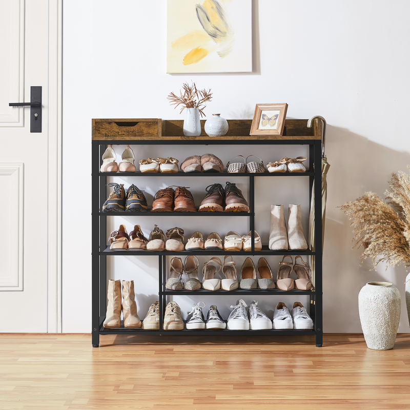 Yaheetech Modern Industrial 6-Layer Shoe Rack