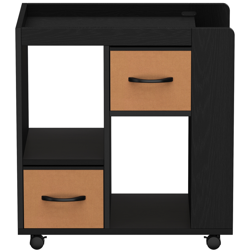 Yaheetech Modern Side Table with Wheels