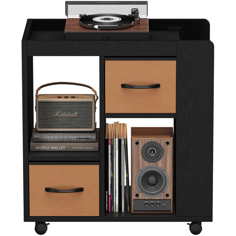 Yaheetech Modern Side Table with Wheels
