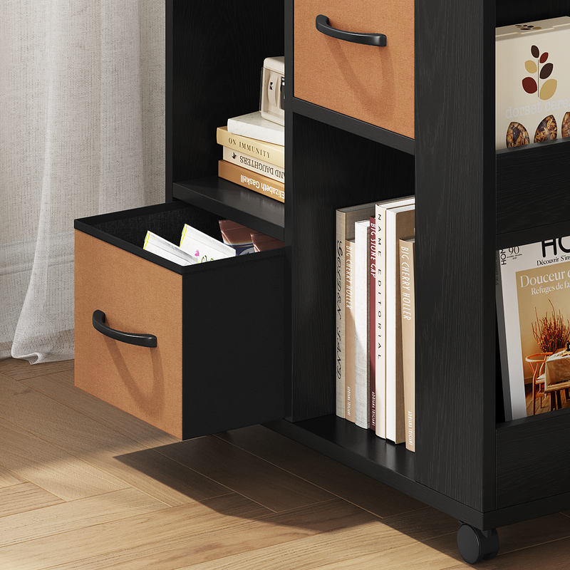 Yaheetech Modern Side Table with Wheels