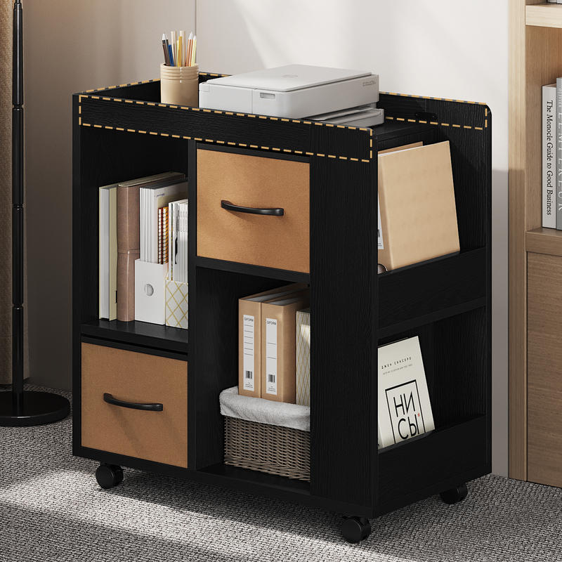 Yaheetech Modern Side Table with Wheels